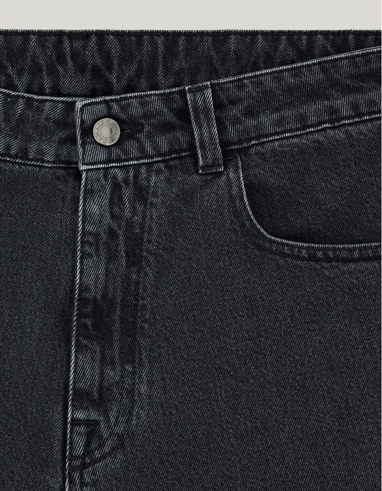 Black regular fit cotton denim jeans